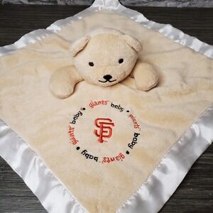 Baby Fanatic Baseball San Francisco Giants Tan Bear Satin Lovey Security Blanket